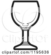 Clipart Of A Black And White Wine Glass Royalty Free Vector Illustration