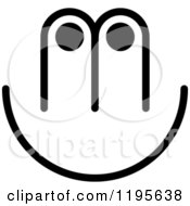 Clipart Of An Abstract Black And White M U Logo Royalty Free Vector Illustration