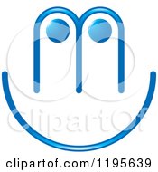 Clipart Of An Abstract Blue M U Logo Royalty Free Vector Illustration