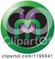 Clipart Of An Abstract M U Logo 2 Royalty Free Vector Illustration