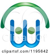 Clipart Of An Abstract N W Logo Royalty Free Vector Illustration by Lal Perera