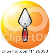 Clipart Of A Round Mason Trowel Tool Icon Royalty Free Vector Illustration