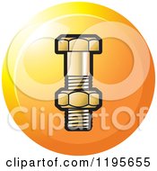 Clipart Of A Round Bolt And Nut Tool Icon Royalty Free Vector Illustration by Lal Perera