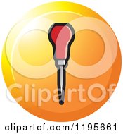 Clipart Of A Round Pointy Punch Tool Icon Royalty Free Vector Illustration