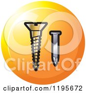 Clipart Of A Round Screw And Nail Tool Icon Royalty Free Vector Illustration