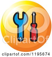 Poster, Art Print Of Round Spanner And Screwdriver Tool Icon