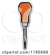Clipart Of A Pointy Punch Tool Icon Royalty Free Vector Illustration