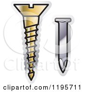 Clipart Of A Screw And Nail Tool Icon Royalty Free Vector Illustration