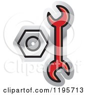 Clipart Of A Spanner And Nut Tool Icon Royalty Free Vector Illustration by Lal Perera