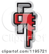 Clipart Of A Red Adjustable Spanner Icon Royalty Free Vector Illustration