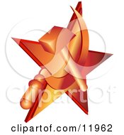Orange Star Hammer And Scythe Clipart Illustration by AtStockIllustration