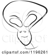 Clipart Of A Black And White Alien Being Head Royalty Free Vector Illustration