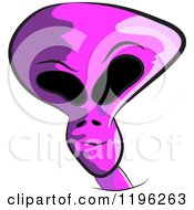 Clipart Of A Pink Alien Being Head Royalty Free Vector Illustration