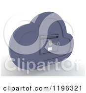 Poster, Art Print Of 3d Cloud Computing Locked File Cabinet With A Key