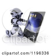 Poster, Art Print Of 3d Robot Using A Tablet Computer