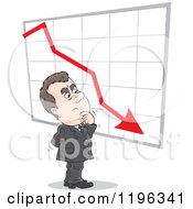 Poster, Art Print Of Caucasian Businessman Wondering About A Decline In Business