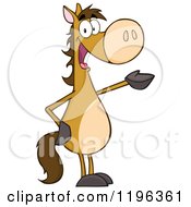 Poster, Art Print Of Brown Horse Standing Up And Presenting