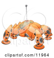 Orange Computer Bug Detection Robot