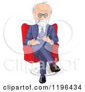 Poster, Art Print Of Gray Haired Male Psychiatrist Taking Notes