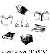 Poster, Art Print Of Black And White Open And Closed Books