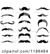 Clipart Of Black Moustaches 2 Royalty Free Vector Illustration