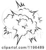 Poster, Art Print Of Black And White Comic Burst Explosion Or Poof 19