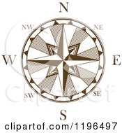 Brown And White Compass Rose 6