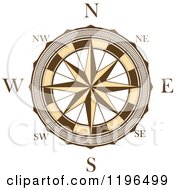 Brown And White Compass Rose 5