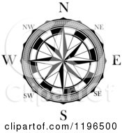 Black And White Compass Rose 4