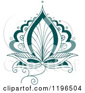 Poster, Art Print Of Teal Henna Flower 7