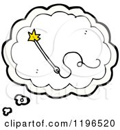 Cartoon Of A Magic Wand In A Thinking Bubble Royalty Free Vector Illustration