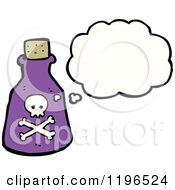 Cartoon Of A Bottle Of Poison Thinking Royalty Free Vector Illustration