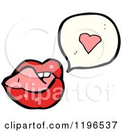Cartoon Of Lips In Love Speaking Royalty Free Vector Illustration