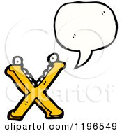 Cartoon Of A Letter X Speaking Royalty Free Vector Illustration