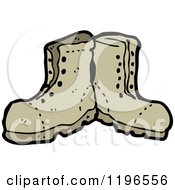 Cartoon Of Leather Boots Royalty Free Vector Illustration