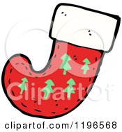 Cartoon Of A Christmas Stocking Royalty Free Vector Illustration by lineartestpilot