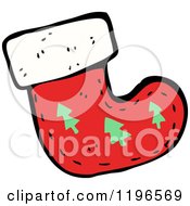 Cartoon Of A Christmas Stocking Royalty Free Vector Illustration by lineartestpilot