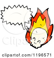 Cartoon Of A Flaming Skull Speaking Royalty Free Vector Illustration
