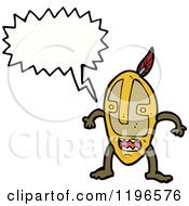 Cartoon Of A Person In A Witch Doctor Mask Royalty Free Vector Illustration