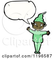 Cartoon Of An Elf Speaking Royalty Free Vector Illustration