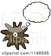 Cartoon Of A Microbe Thinking Royalty Free Vector Illustration