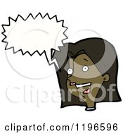 Cartoon Of A Black Woman Speaking Royalty Free Vector Illustration