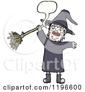 Cartoon Of A Witch Speaking Royalty Free Vector Illustration