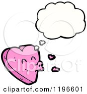 Cartoon Of A Heart Thinking Royalty Free Vector Illustration