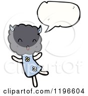 Cartoon Of A Cloud Person Speaking Royalty Free Vector Illustration by lineartestpilot