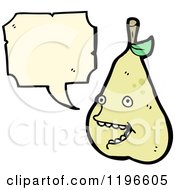 Cartoon Of A Pear Speaking Royalty Free Vector Illustration by lineartestpilot