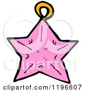 Cartoon Of A Pink Star Ornament Royalty Free Vector Illustration by lineartestpilot
