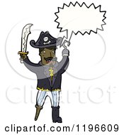 Cartoon Of A Speaking Pirate Royalty Free Vector Illustration