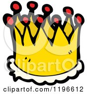 Cartoon Of A Gold Crown Royalty Free Vector Illustration