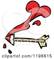 Cartoon Of An Bloody Arrow Royalty Free Vector Illustration